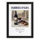 Barbera d’Alba – Italian Red Wine, Enoteca Poster, in sleek black frame