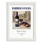 Barbera d’Alba – Italian Red Wine, Enoteca Poster, placed in minimal white frame