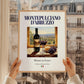 Montepulciano d'Abruzzo – Italian Red Wine, Vineyard Terrace Illustration, styled in a charming Paris street view