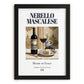 Nerello Mascalese – Italian Red Wine, Tasting Room Wall Art, in sleek black frame