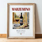 Marzemino – Italian Red Wine, Vinoteca Print, in wooden frame leaning on the floor