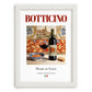 Botticino – Italian Red Wine, Vineyard Terrace Poster, placed in minimal white frame