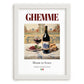 Ghemme – Italian Red Wine, Enoteca Painting, placed in minimal white frame
