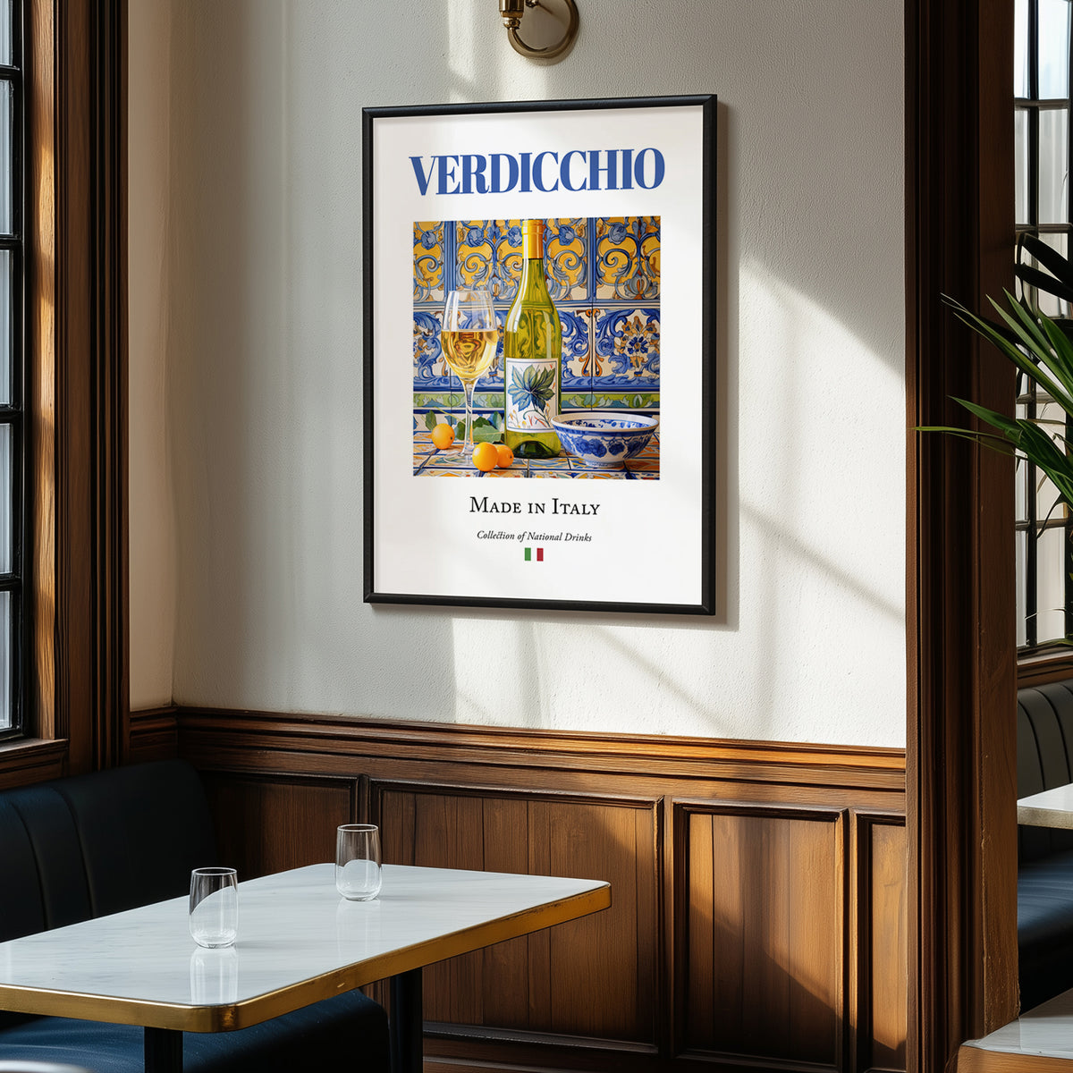Verdicchio – Italian White Wine, Wine Bar Art, clean layout with no caption