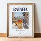 Ratafia – Italian Liqueur Drink, Sky Bar Wall Decor, in wooden frame leaning on the floor