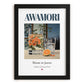 Awamori – Japanese Spirit Drink, Rooftop Terrace Print, in sleek black frame