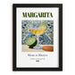 Margarita – Mexican Cocktail Drink, Beach Bar Poster, in sleek black frame