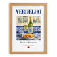Verdelho – Portuguese White Wine, Vinoteca Illustration, set in oak frame