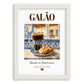 Galão – Portuguese Beverage Drink, Hotel Lobby Poster, placed in minimal white frame