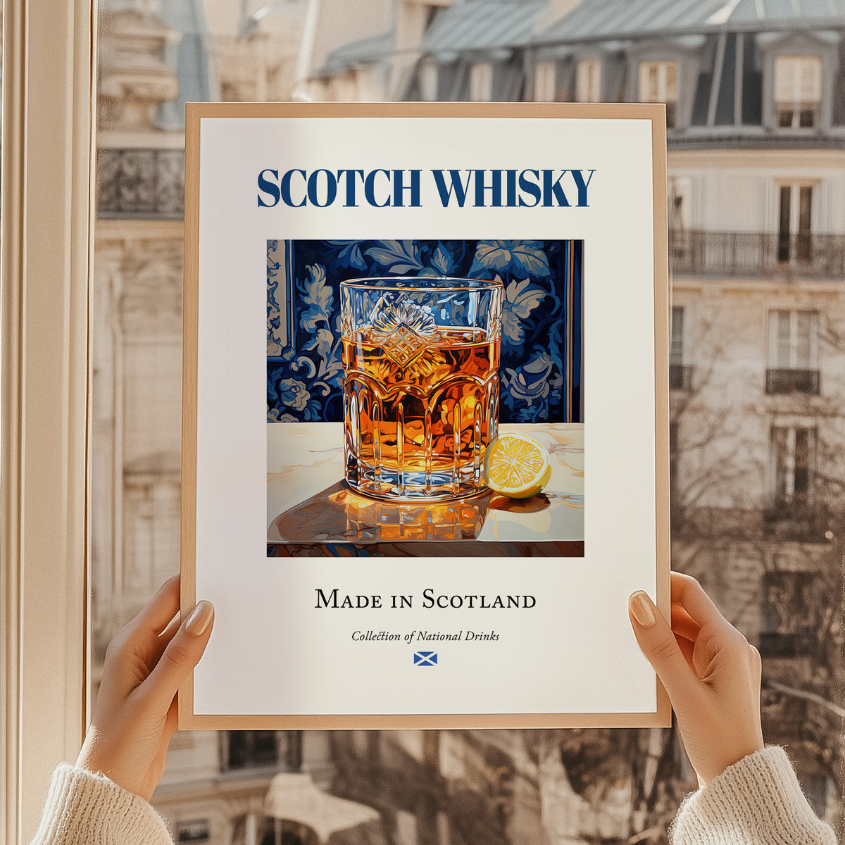 Scotch Whisky – Scottish Spirit Drink, Sky Bar Poster, styled in a charming Paris street view
