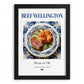 Beef Wellington – English Meat Dish, Farmhouse Kitchen Poster, in sleek black frame
