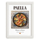 Paella – Spanish Dish, Restaurant Wall Art, placed in minimal white frame