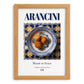 Arancini – Italian Snack Dish, Farmhouse Kitchen Poster, set in oak frame