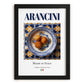 Arancini – Italian Snack Dish, Farmhouse Kitchen Poster, in sleek black frame