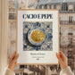 Cacio e Pepe – Italian Pasta, Osteria Illustration, styled in a charming Paris street view