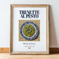 Trenette al Pesto – Italian Pasta, Trattoria Wall Art, in wooden frame leaning on the floor
