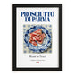 Prosciutto di Parma – Italian Meat Dish, Fine Dining Restaurant Poster, in sleek black frame