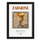 Zabaione – Italian Dessert Dish, Bistro Print, in sleek black frame