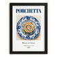 Porchetta – Italian Meat Dish, Tavern Print, in sleek black frame