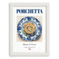 Porchetta – Italian Meat Dish, Tavern Print, placed in minimal white frame