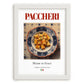 Paccheri – Italian Pasta, Ristorante Poster, placed in minimal white frame