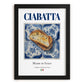 Ciabatta – Italian Bread Dish, Brasserie Poster, in sleek black frame