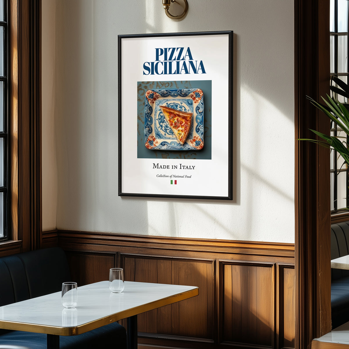 Sicilian Pizza – Italian Pizza, Trattoria Wall Art, clean layout with no caption