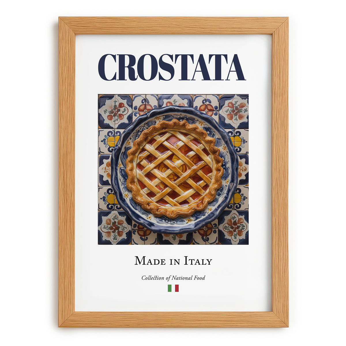 Crostata – Italian Dessert Dish, Bistro Poster, set in oak frame