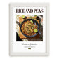 Rice and Peas – Jamaican Rice Dish, Food Bar Still Life, placed in minimal white frame