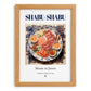 Shabu-shabu – Japanese Soup Dish, Food Bar Illustration, set in oak frame