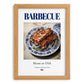Barbecue – American Meat Dish, Café Poster, set in oak frame