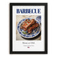 Barbecue – American Meat Dish, Café Poster, in sleek black frame