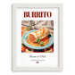 Burrito – American Dish, Café Still Life, placed in minimal white frame