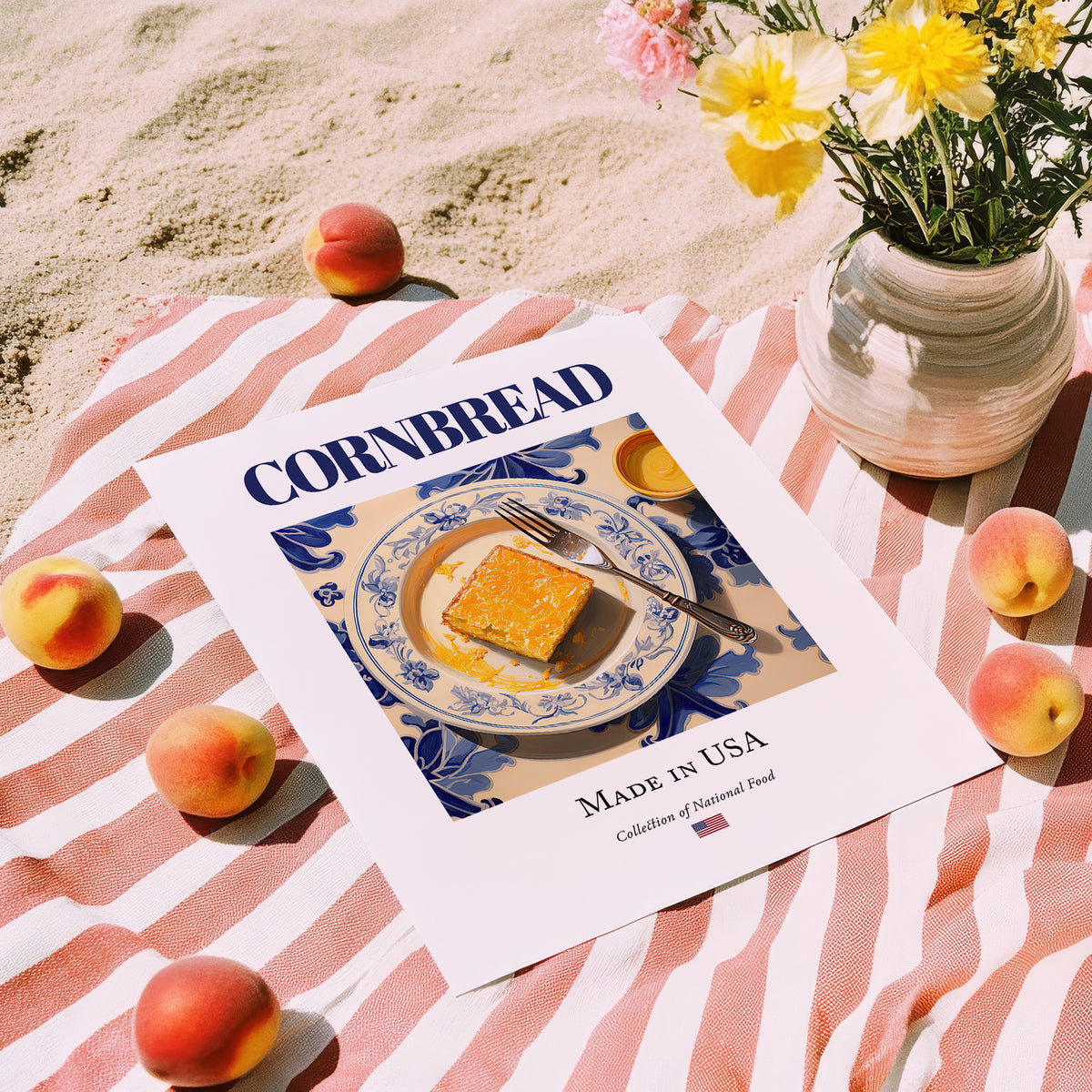 Cornbread – American Bread Dish, Brasserie Art, unframed on coastal sand