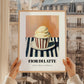 Fior Di Latte – on Striped Tablecloth, Gelato Illustration, styled in a charming Paris street view