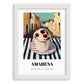 Gelato Amarena – Italian Café on the Corner, Gelato Wall Decor, placed in minimal white frame