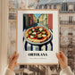 Pizza Ortolana – Italian Café on the Corner, Pizza Poster, styled in a charming Paris street view