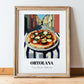 Pizza Ortolana – Italian Café on the Corner, Pizza Poster, in wooden frame leaning on the floor