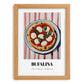 Bufala (Bufalina) – on Striped Tablecloth, Pizza Still Life, set in oak frame