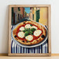 Pizza Bufalina (Bufala) – Italian Café on the Corner, Pizza Painting, no-text version framed in wood