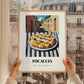 Pizza Focaccia – Italian Street Café Scene, Pizza Illustration, styled in a charming Paris street view