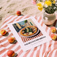 Pizza Salsiccia E Friarielli – Italian Café on the Corner, Pizza Print, unframed on coastal sand