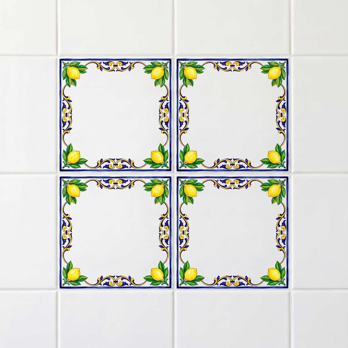 Set of 4 Maiolica Pattern-Only Tiles · Save 65%