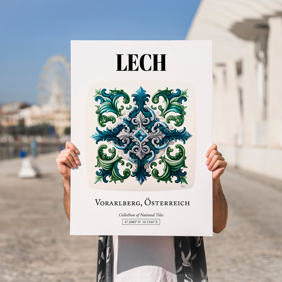 Lech, Austria – Travel Poster, no-text version framed in wood