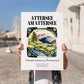Attersee Am Attersee, Austria – Travel Poster, no-text version framed in wood