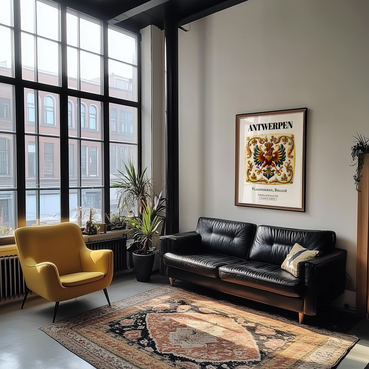 Antwerp, Belgium – Travel Print, unframed on coastal sand