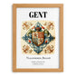 Ghent, Belgium – Travel Poster, set in oak frame