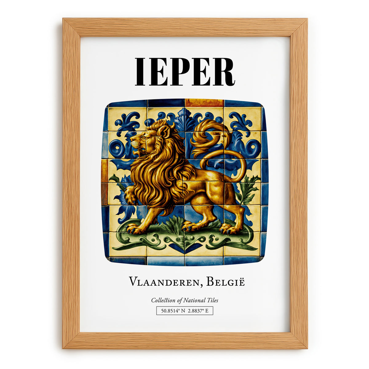 Ypres, Belgium – Travel Wall Art, set in oak frame