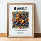 Hasselt, Belgium – Travel Print, in wooden frame leaning on the floor