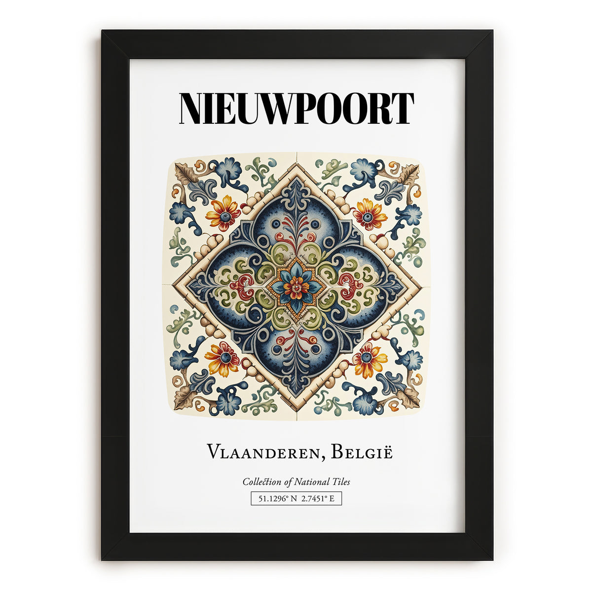 Nieuwpoort, Belgium – World Travel Art, in sleek black frame